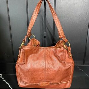 The Sak Leather Shoulder Bag Brown Pebbled Hobo